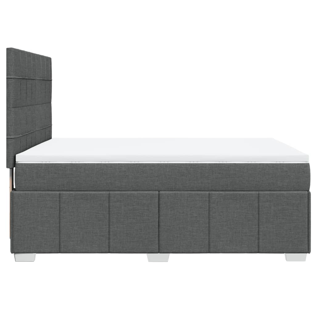 Sommier à lattes de lit avec matelas Gris foncé 140x190cm Tissu - XIOS