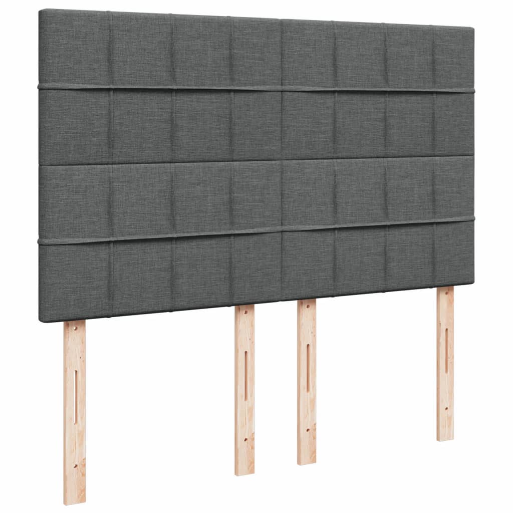 Sommier à lattes de lit avec matelas Gris foncé 140x190cm Tissu - XIOS
