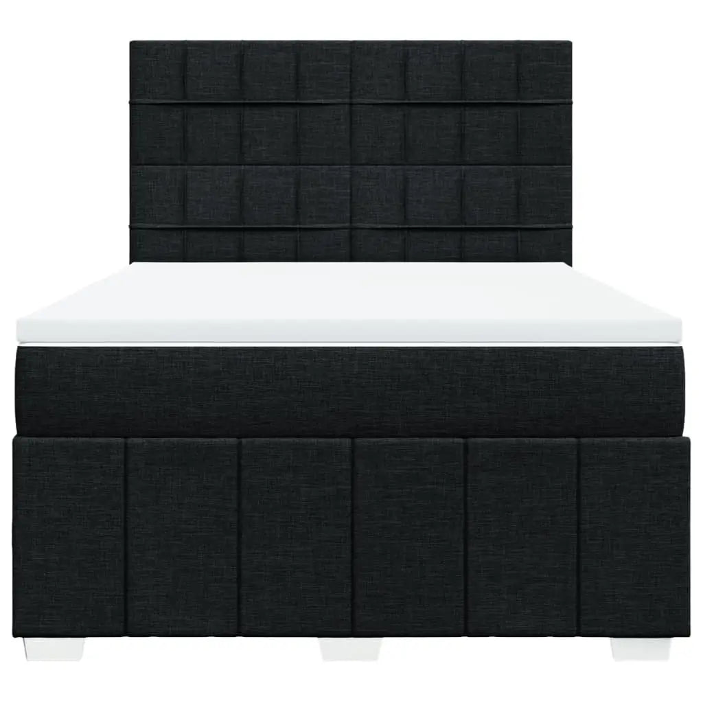 Sommier à lattes de lit avec matelas Noir 140x190 cm Tissu - XIOS