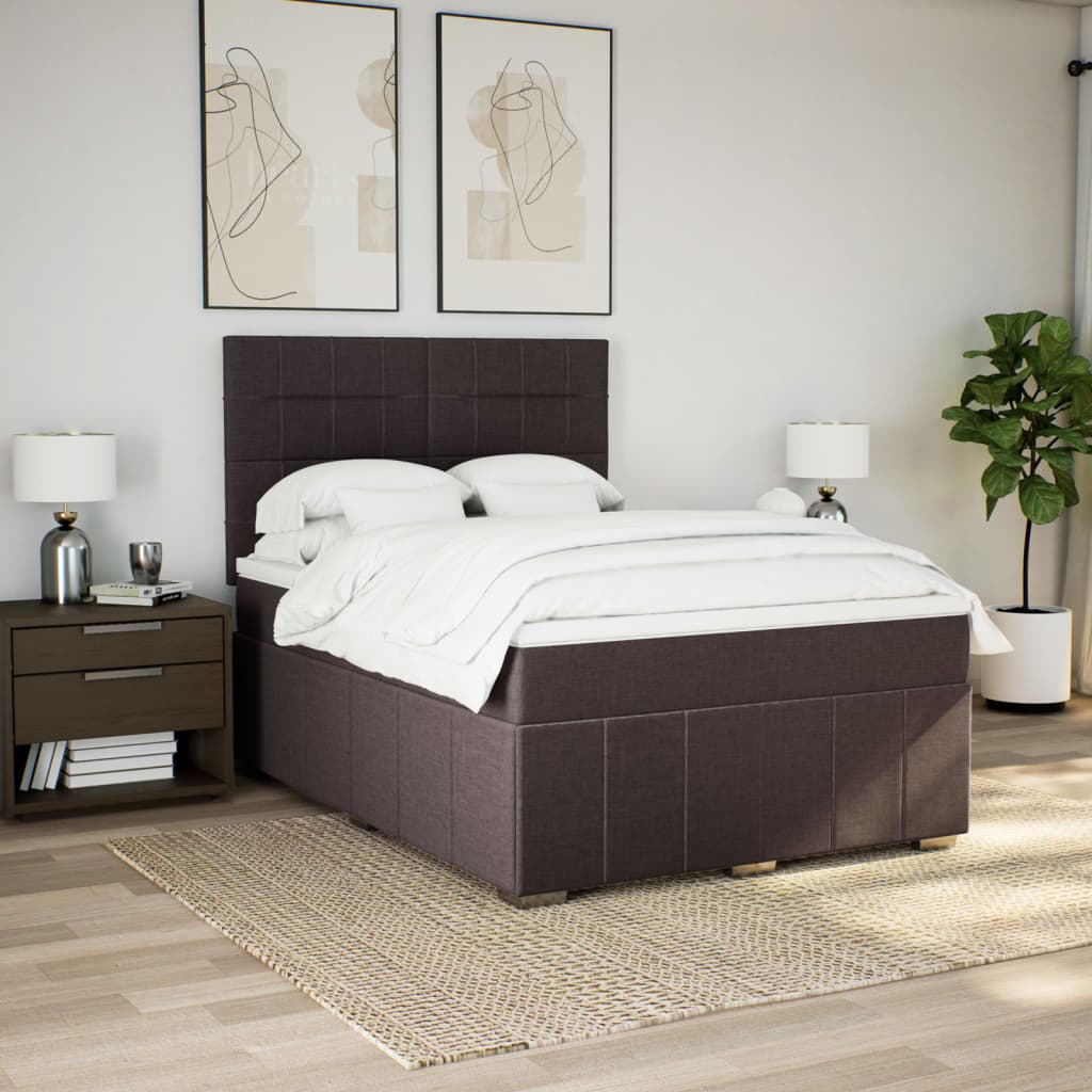 Sommier à lattes de lit avec matelas Marron foncé 140x190 cm - XIOS