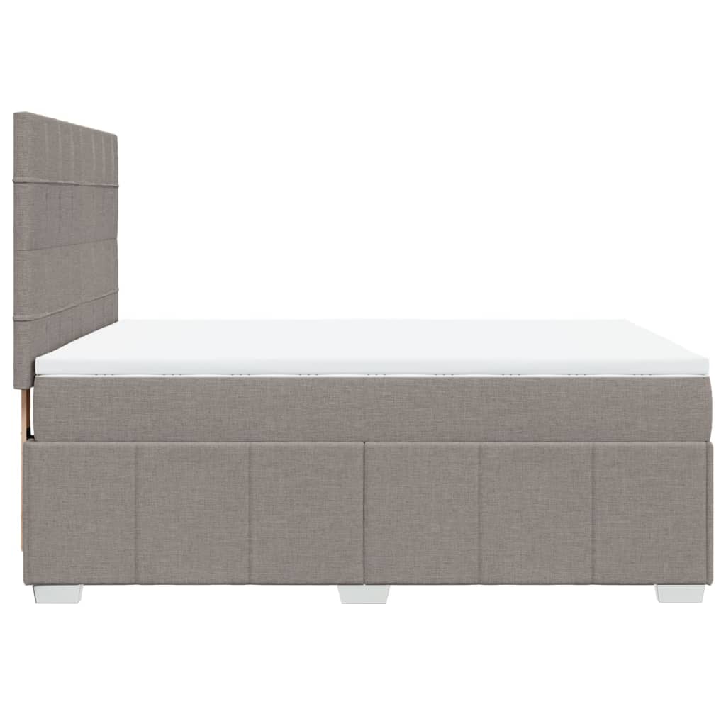Sommier à lattes de lit avec matelas Taupe 140x190 cm Tissu - XIOS