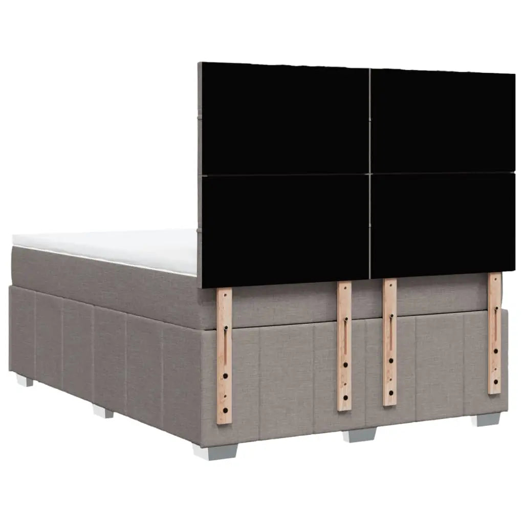 Sommier à lattes de lit avec matelas Taupe 140x190 cm Tissu - XIOS