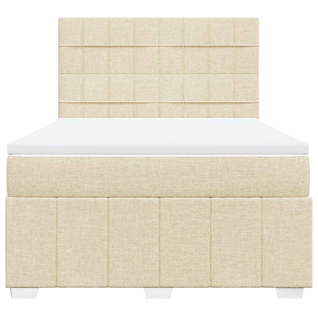 Sommier à lattes de lit avec matelas Crème 140x190 cm Tissu - XIOS