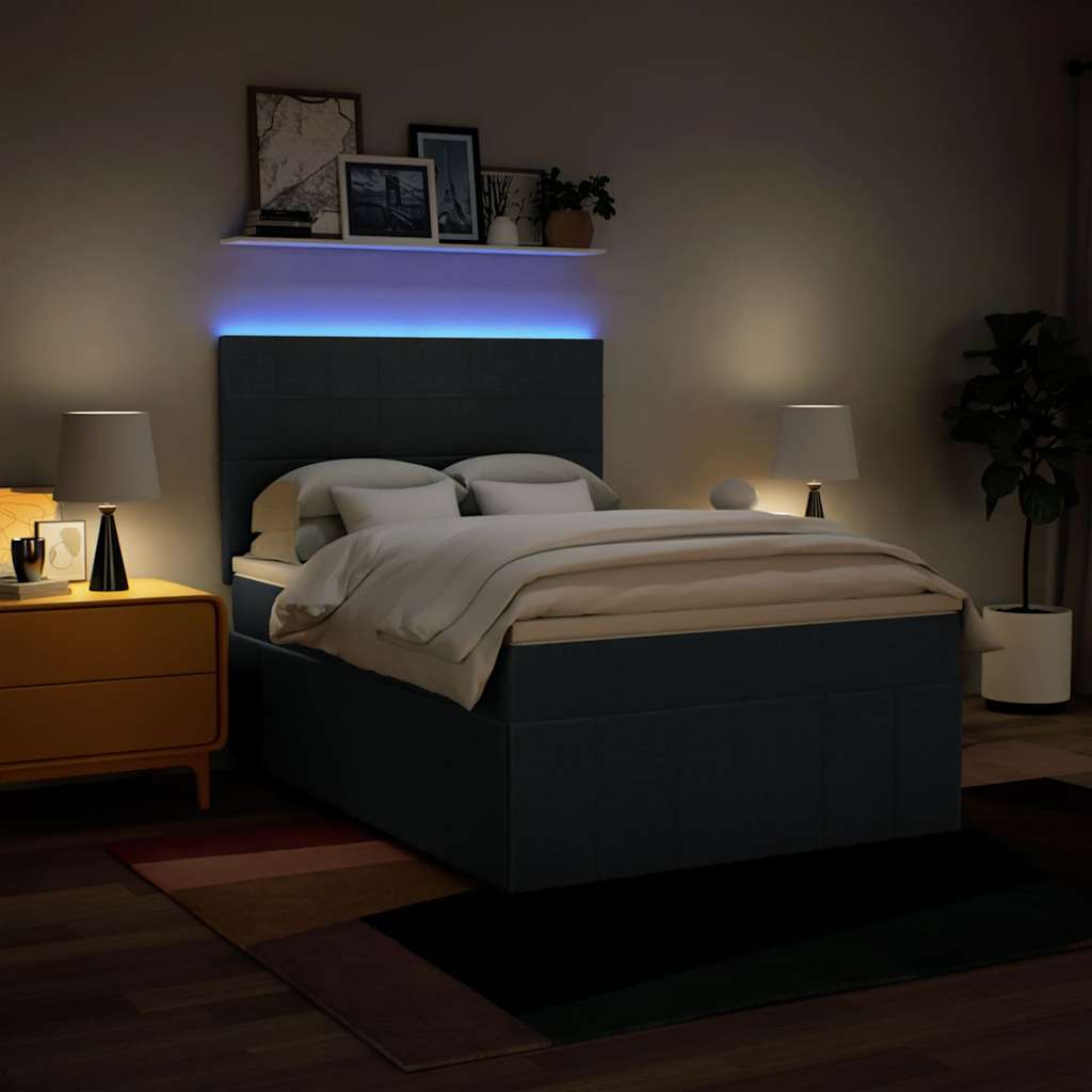 Sommier à lattes de lit avec matelas Bleu 140x190 cm Tissu - XIOS