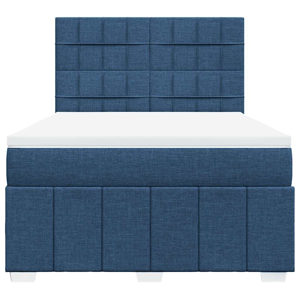 Sommier à lattes de lit avec matelas Bleu 140x190 cm Tissu - XIOS