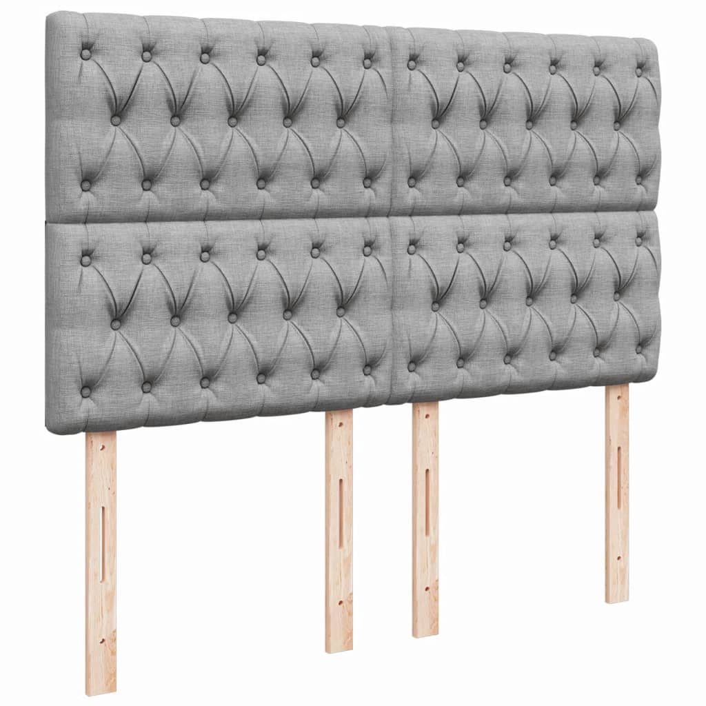 Sommier à lattes de lit avec matelas Gris clair 140x190cm Tissu - XIOS