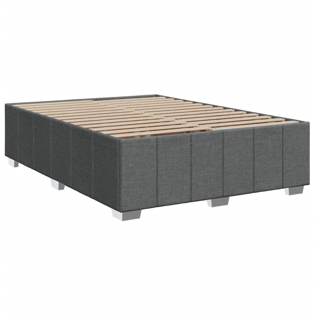 Sommier à lattes de lit avec matelas Gris foncé 140x190cm Tissu - XIOS