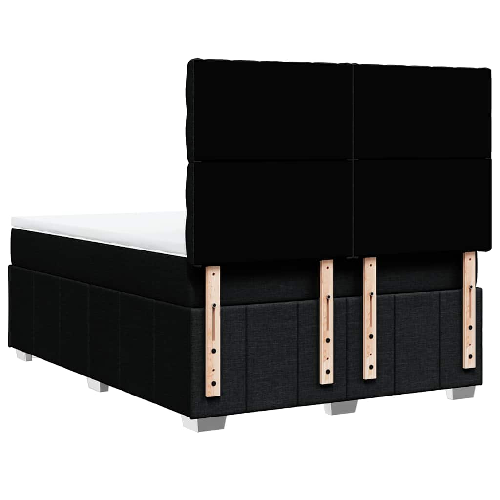 Sommier à lattes de lit avec matelas Noir 140x190 cm Tissu - XIOS