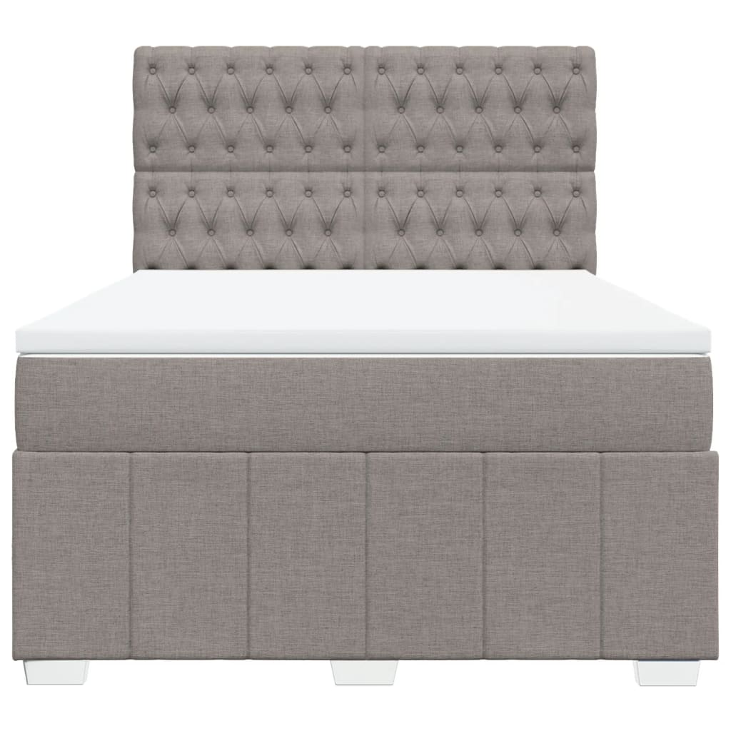 Sommier à lattes de lit avec matelas Taupe 140x190 cm Tissu - XIOS