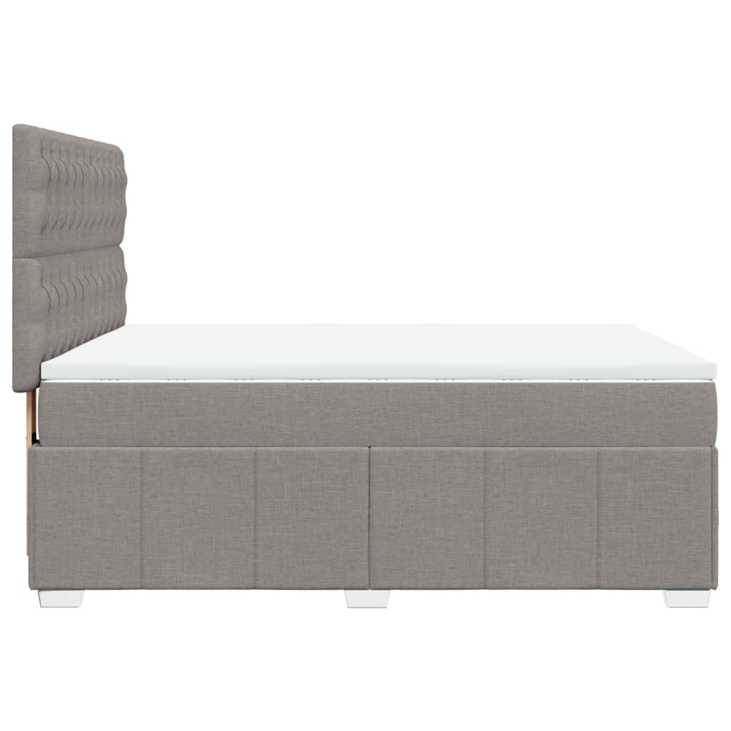 Sommier à lattes de lit avec matelas Taupe 140x190 cm Tissu - XIOS