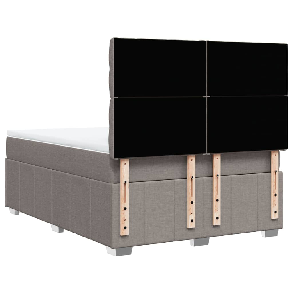 Sommier à lattes de lit avec matelas Taupe 140x190 cm Tissu - XIOS