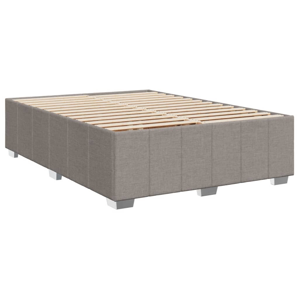 Sommier à lattes de lit avec matelas Taupe 140x190 cm Tissu - XIOS