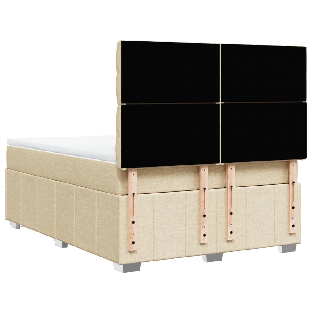 Sommier à lattes de lit avec matelas Crème 140x190 cm Tissu - XIOS