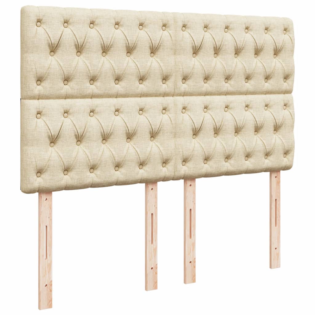 Sommier à lattes de lit avec matelas Crème 140x190 cm Tissu - XIOS
