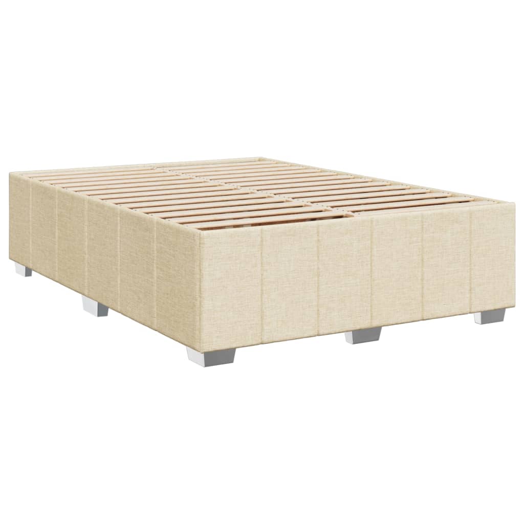 Sommier à lattes de lit avec matelas Crème 140x190 cm Tissu - XIOS
