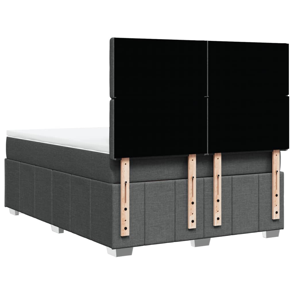 Sommier à lattes de lit avec matelas Gris foncé 140x190cm Tissu - XIOS