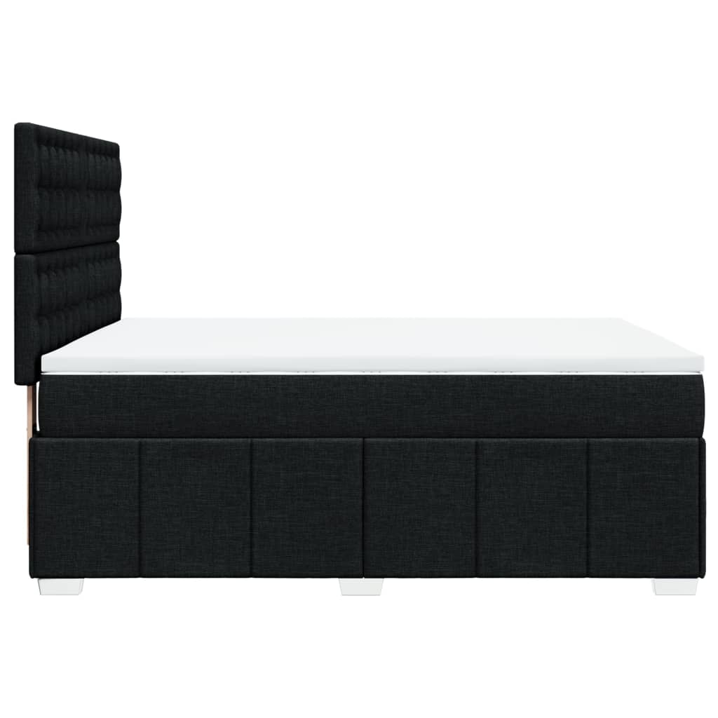 Sommier à lattes de lit avec matelas Noir 140x190 cm Tissu - XIOS