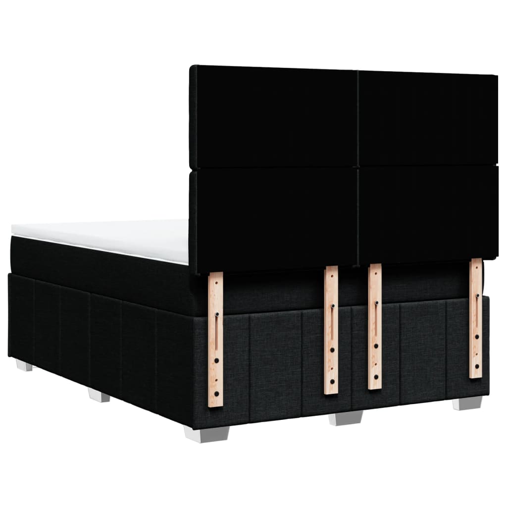 Sommier à lattes de lit avec matelas Noir 140x190 cm Tissu - XIOS