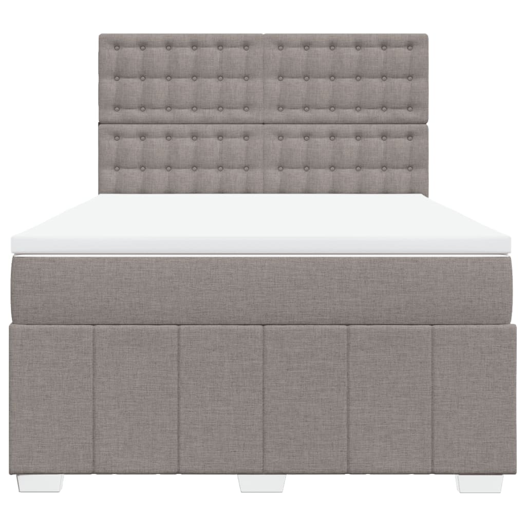 Sommier à lattes de lit avec matelas Taupe 140x190 cm Tissu - XIOS