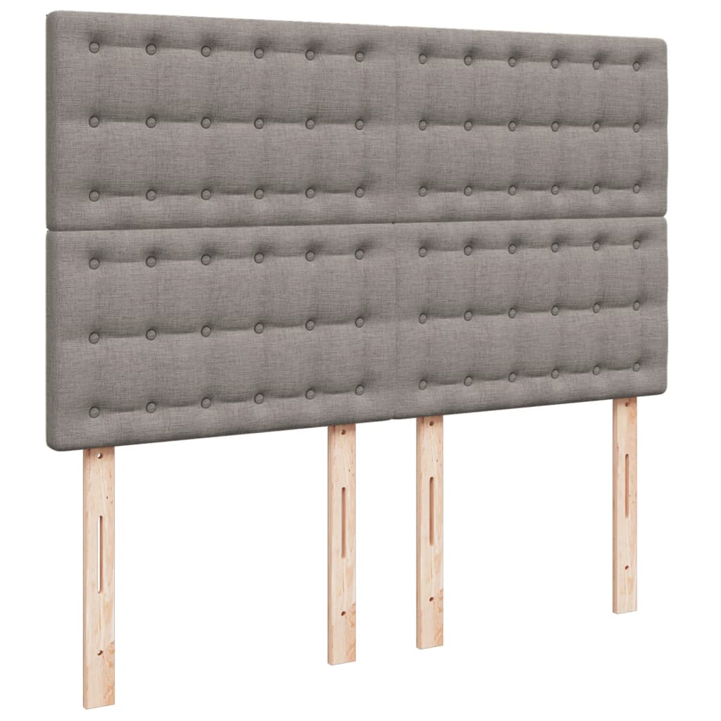 Sommier à lattes de lit avec matelas Taupe 140x190 cm Tissu - XIOS