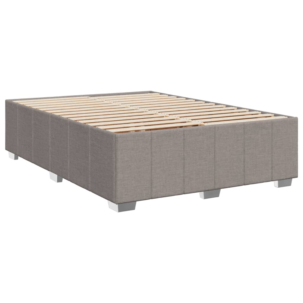 Sommier à lattes de lit avec matelas Taupe 140x190 cm Tissu - XIOS