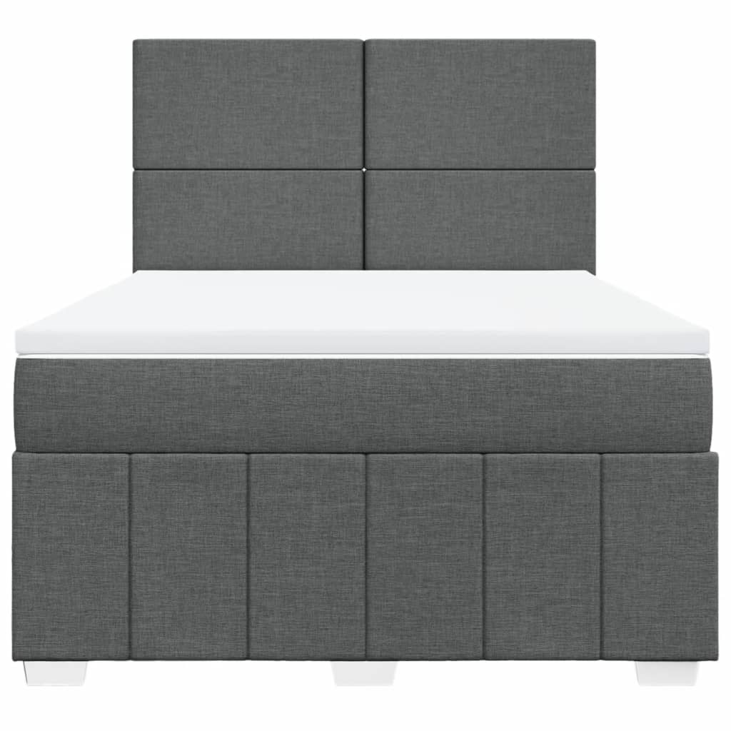 Sommier à lattes de lit avec matelas Gris foncé 140x200cm Tissu - XIOS