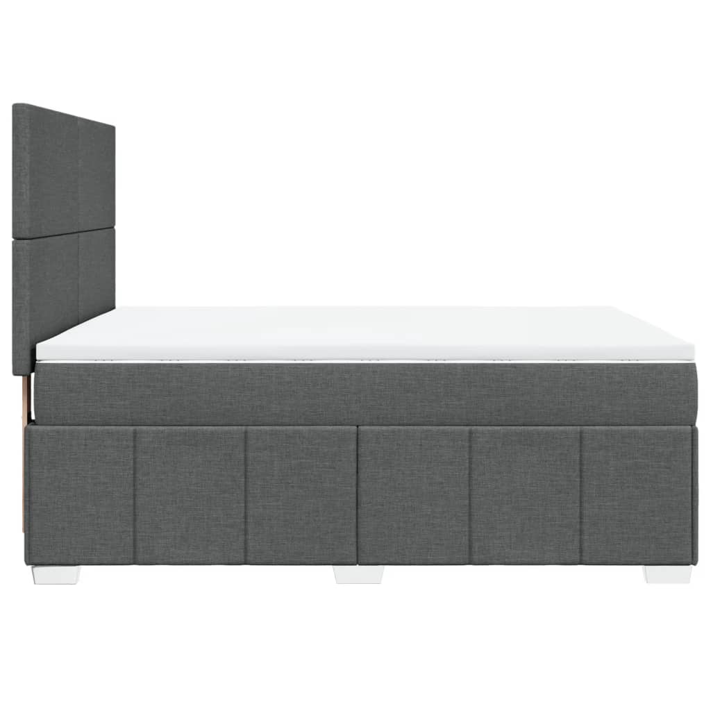 Sommier à lattes de lit avec matelas Gris foncé 140x200cm Tissu - XIOS