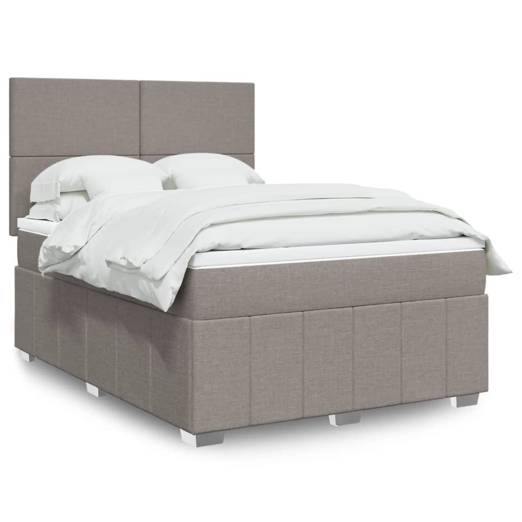 Sommier à lattes de lit avec matelas Taupe 140x200 cm Tissu - XIOS