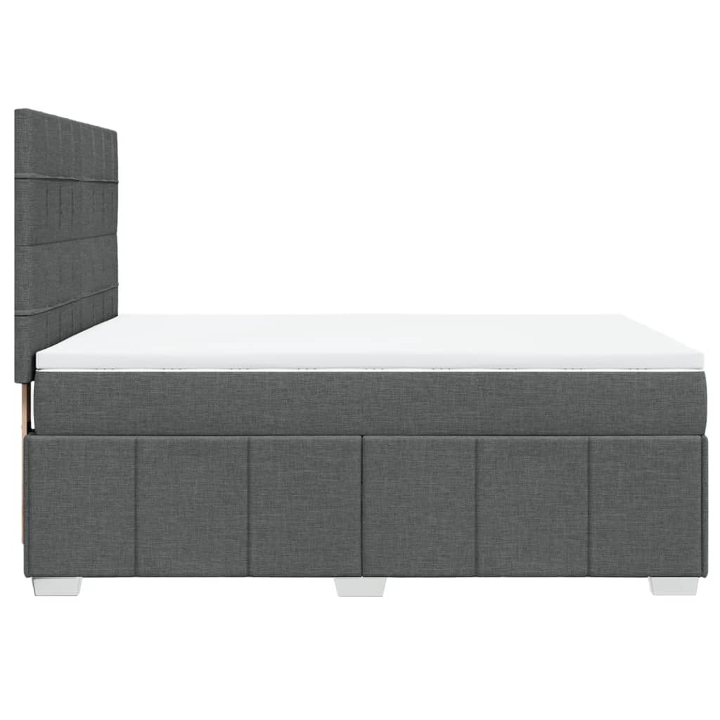 Sommier à lattes de lit avec matelas Gris foncé 140x200cm Tissu - XIOS