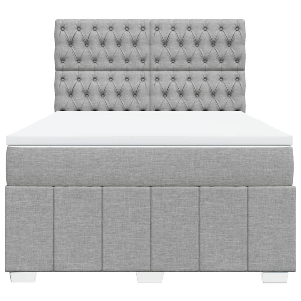 Sommier à lattes de lit avec matelas Gris clair 140x200cm Tissu - XIOS