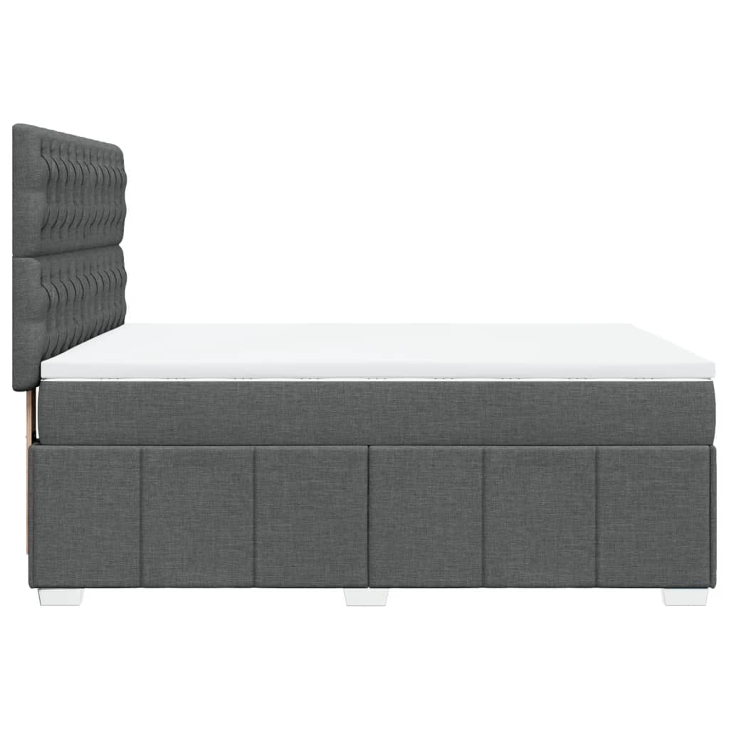 Sommier à lattes de lit avec matelas Gris foncé 140x200cm Tissu - XIOS