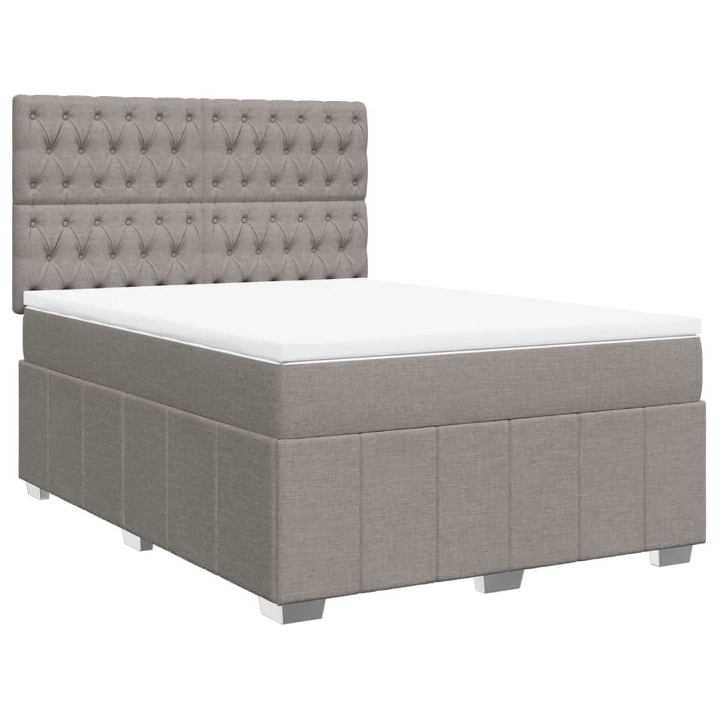 Sommier à lattes de lit avec matelas Taupe 140x200 cm Tissu - XIOS