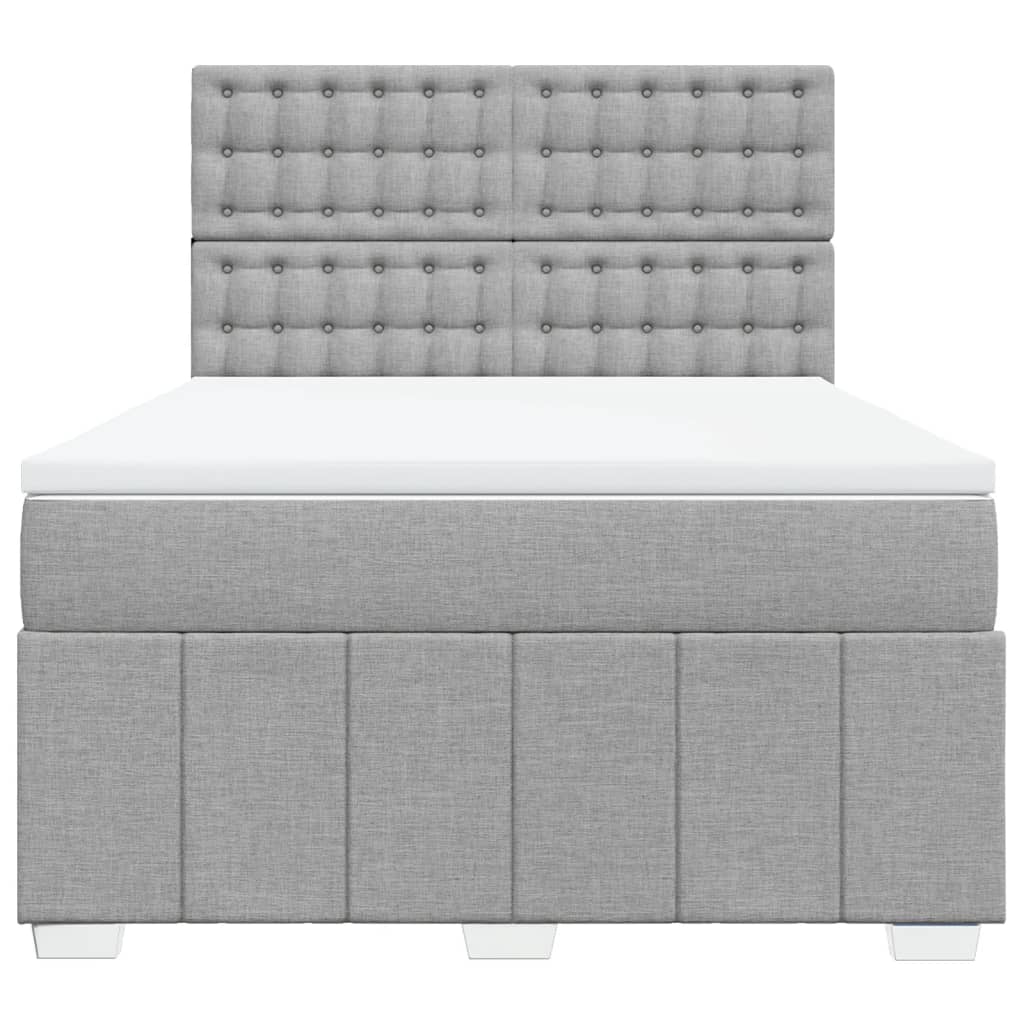 Sommier à lattes de lit avec matelas Gris clair 140x200cm Tissu - XIOS