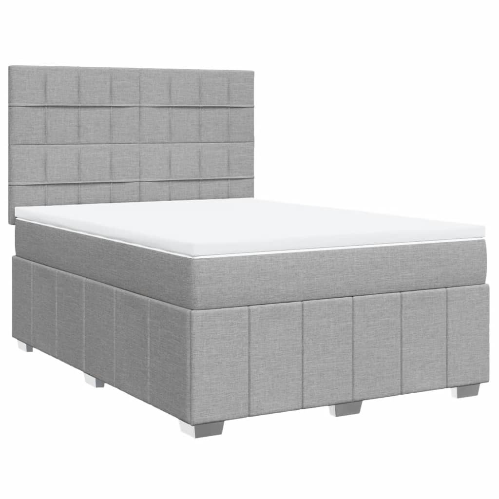 Sommier à lattes de lit avec matelas Gris clair 160x200cm Tissu - XIOS