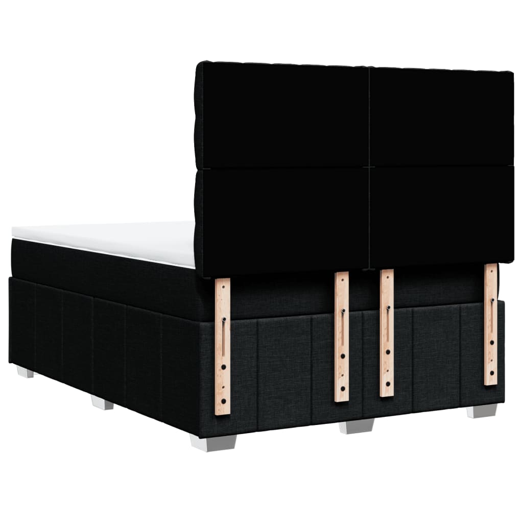 Sommier à lattes de lit avec matelas Noir 160x200 cm Tissu - XIOS