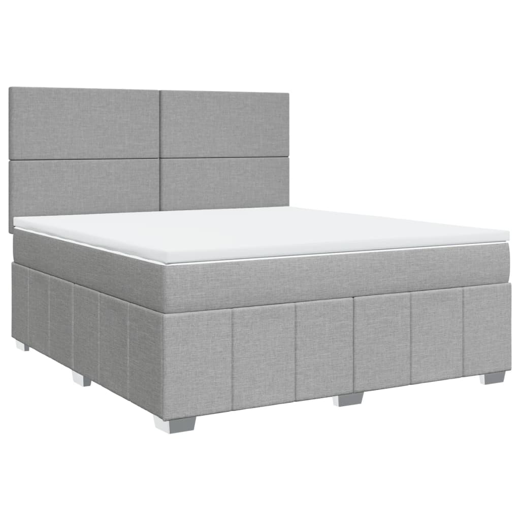 Sommier à lattes de lit avec matelas Gris clair 180x200cm Tissu - XIOS