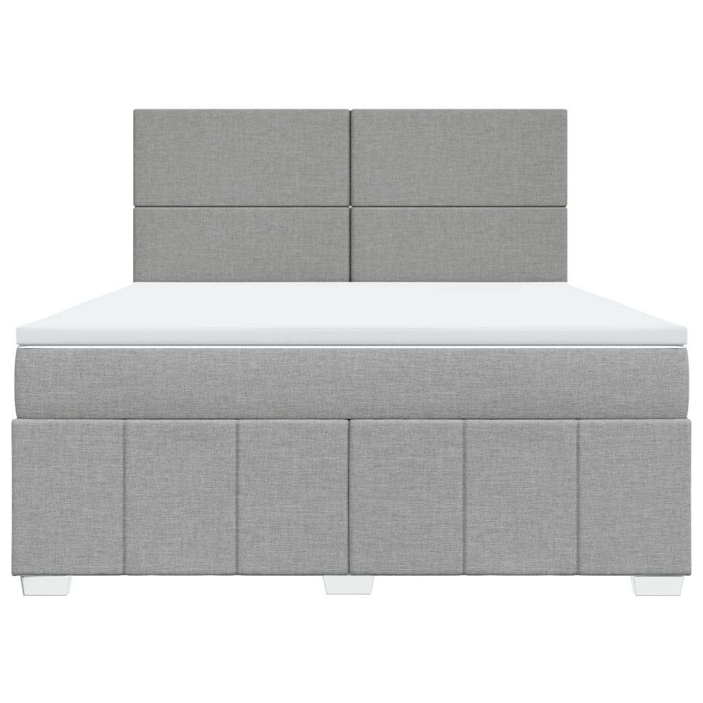 Sommier à lattes de lit avec matelas Gris clair 180x200cm Tissu - XIOS