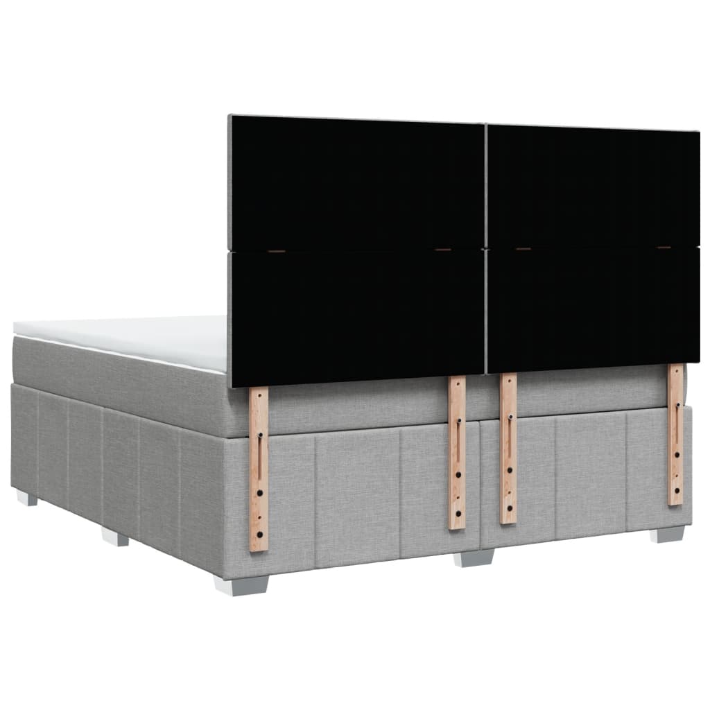 Sommier à lattes de lit avec matelas Gris clair 180x200cm Tissu - XIOS