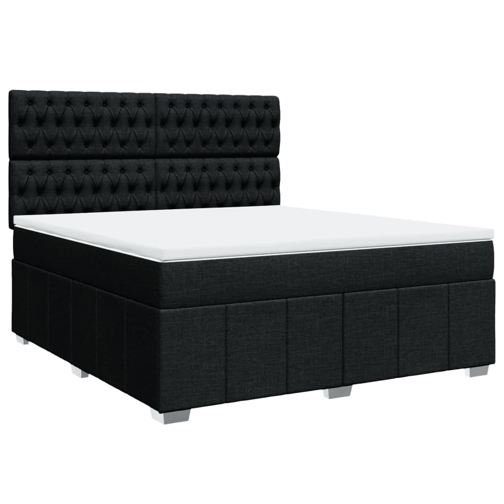 Sommier à lattes de lit avec matelas Noir 180x200 cm Tissu - XIOS