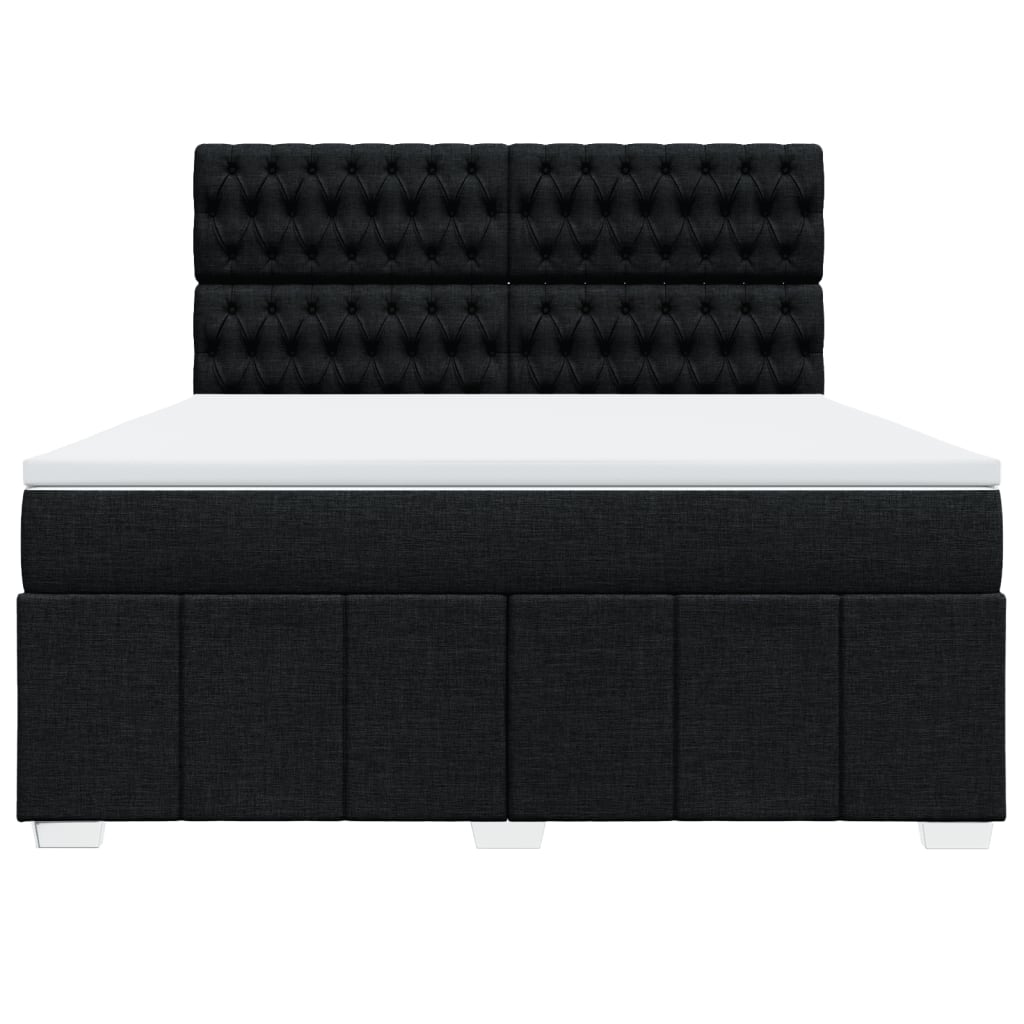 Sommier à lattes de lit avec matelas Noir 180x200 cm Tissu - XIOS