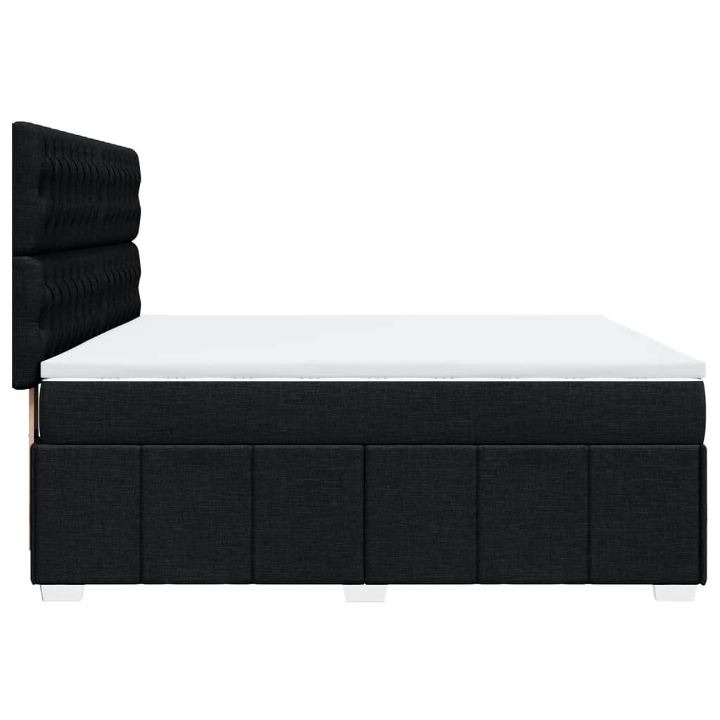 Sommier à lattes de lit avec matelas Noir 180x200 cm Tissu - XIOS