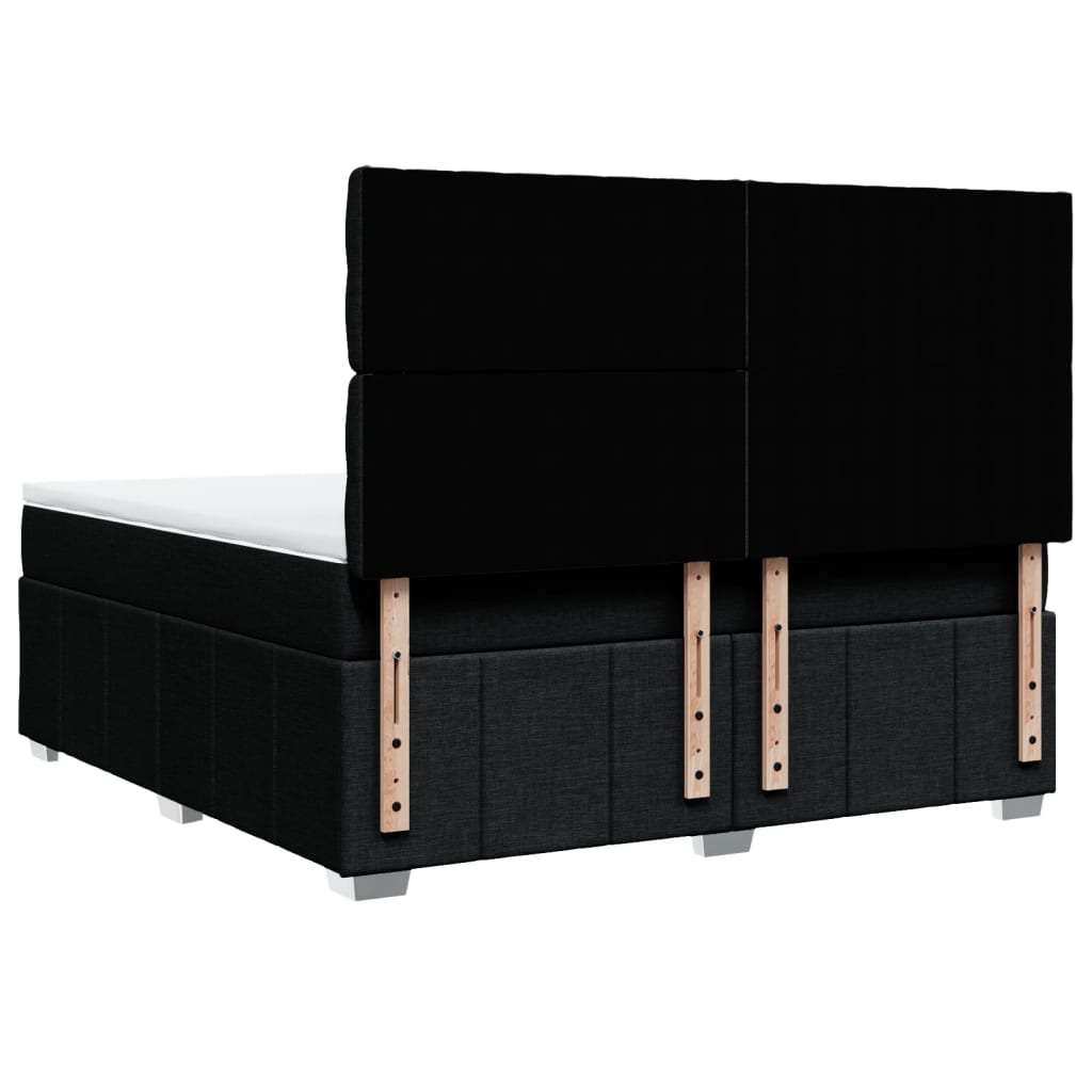 Sommier à lattes de lit avec matelas Noir 180x200 cm Tissu - XIOS