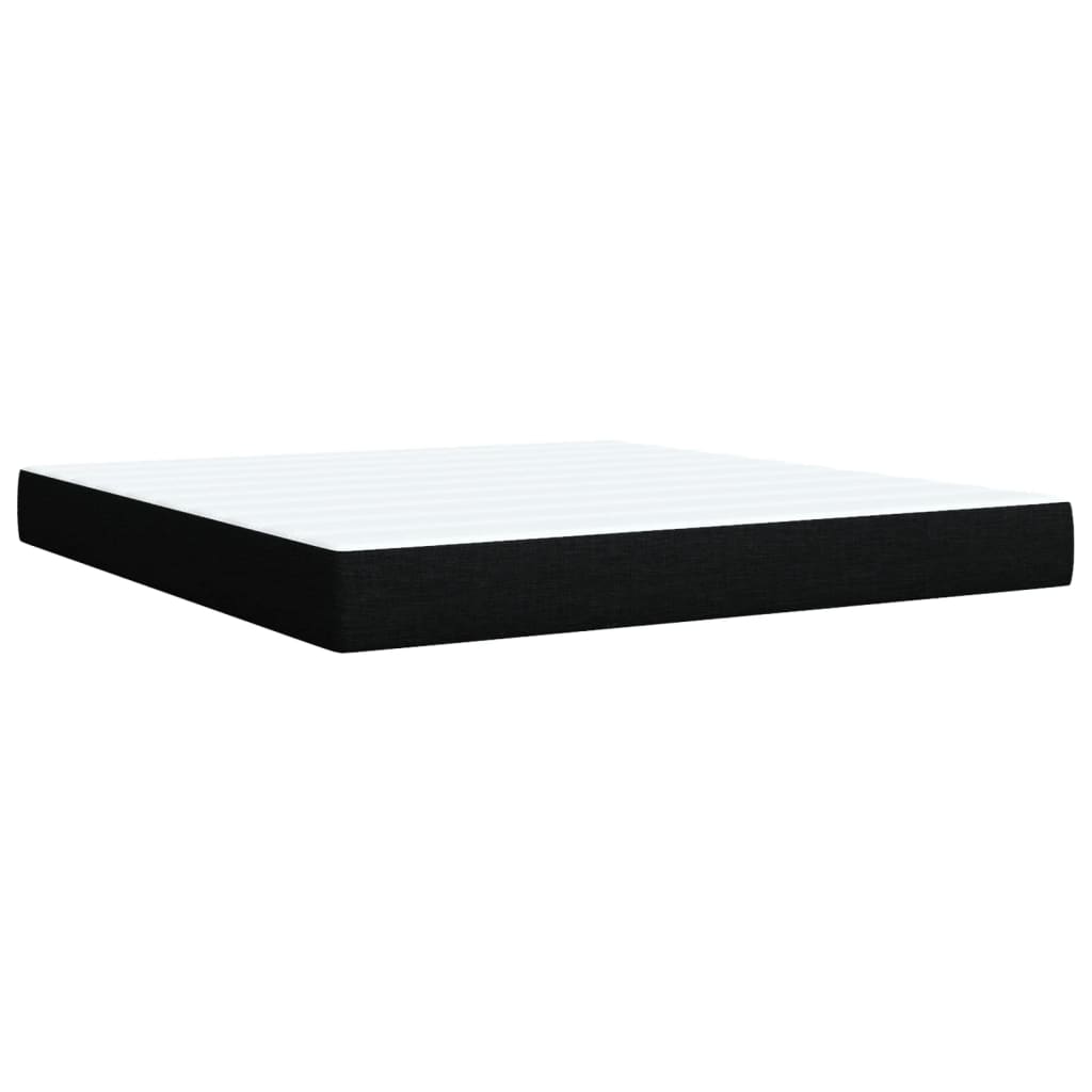 Sommier à lattes de lit avec matelas Noir 180x200 cm Tissu - XIOS