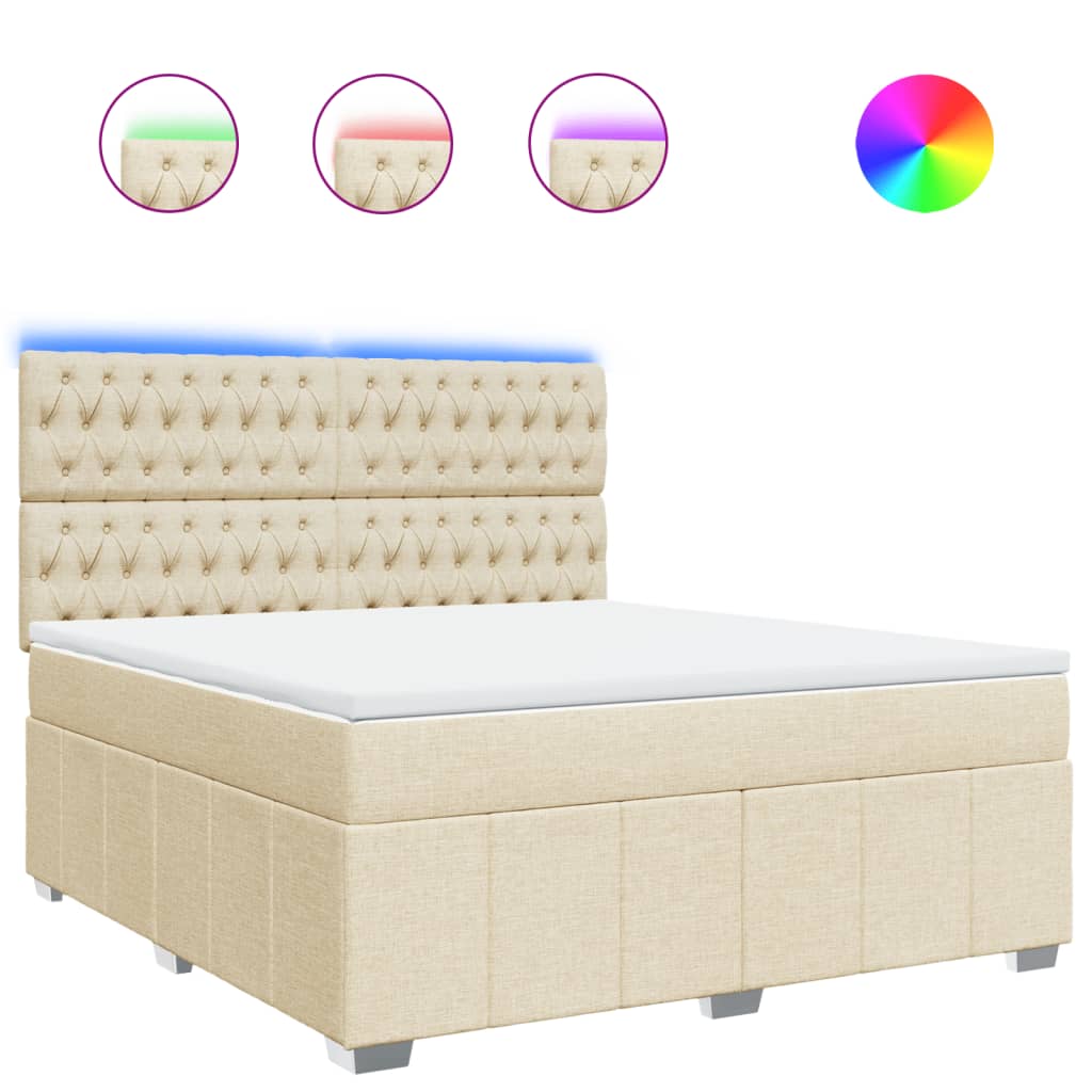 Sommier à lattes de lit avec matelas Crème 180x200 cm Tissu - XIOS
