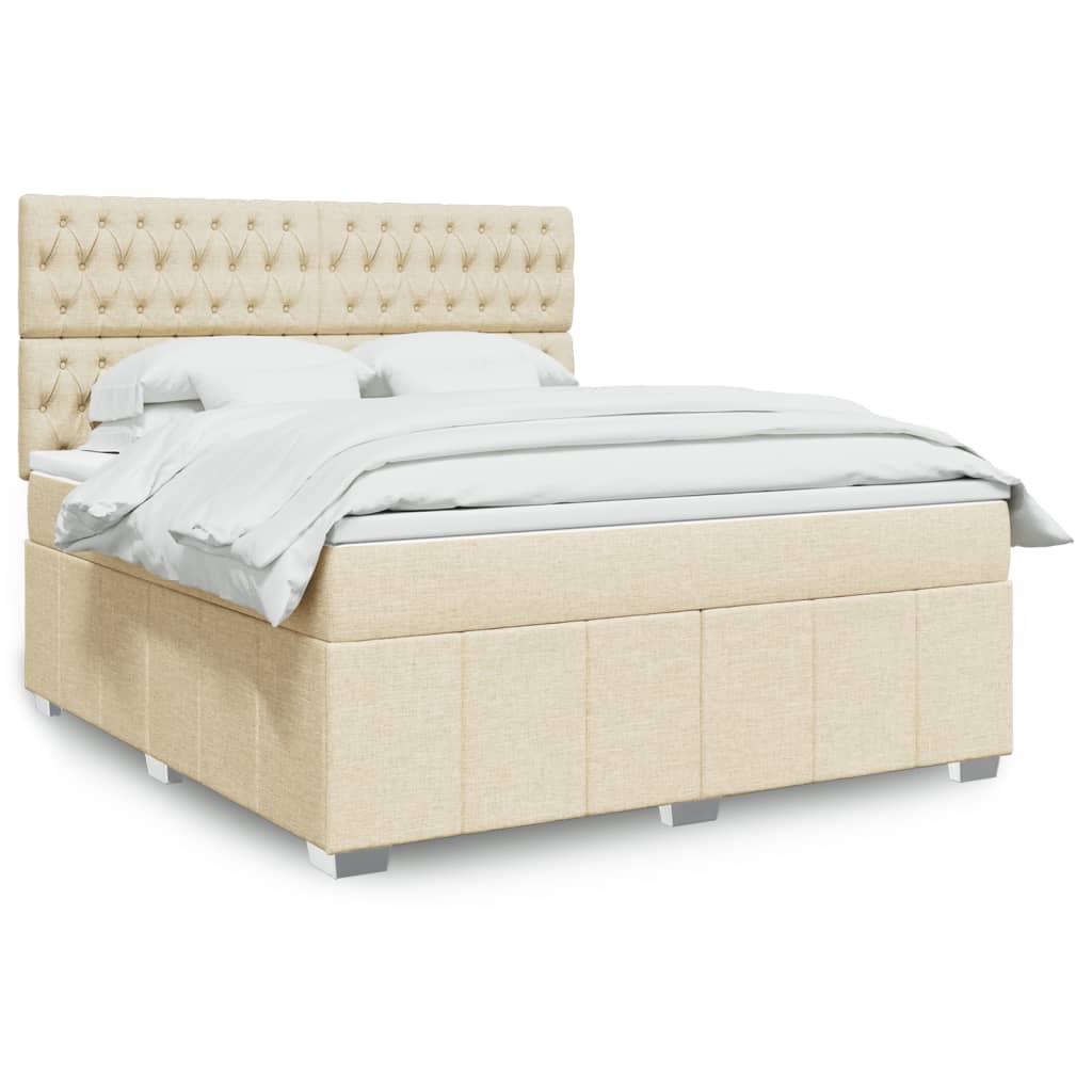 Sommier à lattes de lit avec matelas Crème 180x200 cm Tissu - XIOS