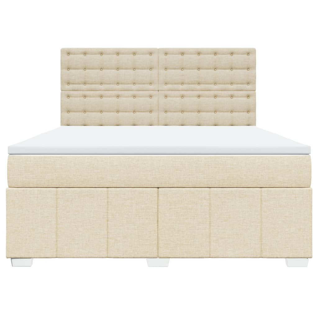 Sommier à lattes de lit avec matelas Crème 180x200 cm Tissu - XIOS