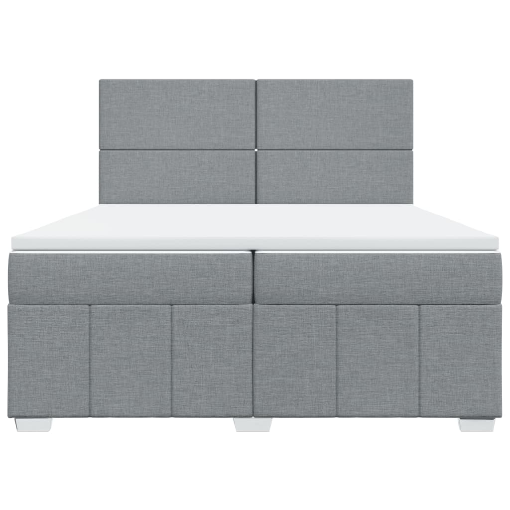 Sommier à lattes de lit avec matelas Gris clair 200x200cm Tissu - XIOS