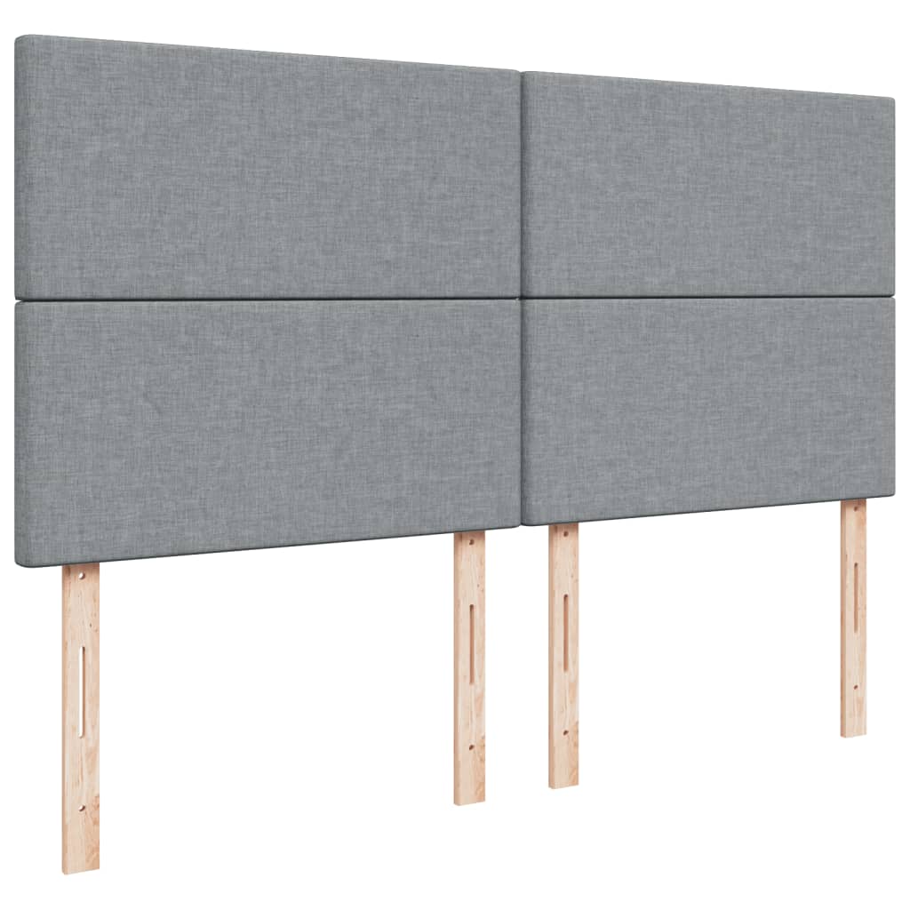 Sommier à lattes de lit avec matelas Gris clair 200x200cm Tissu - XIOS