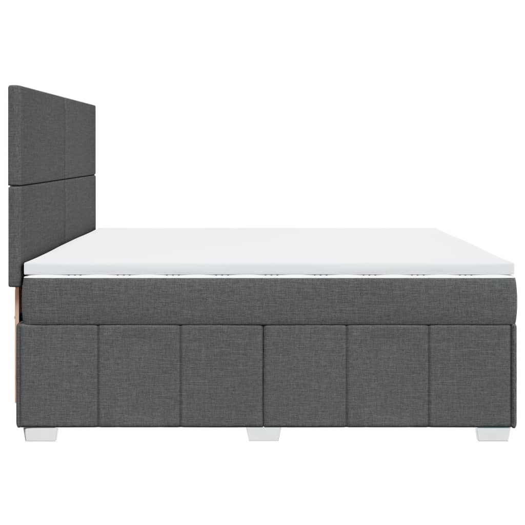 Sommier à lattes de lit avec matelas Gris foncé 200x200cm Tissu - XIOS