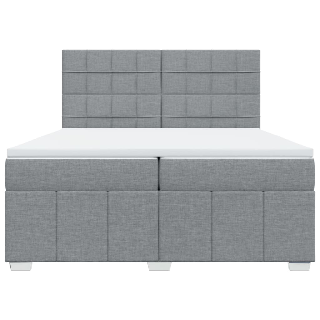 Sommier à lattes de lit avec matelas Gris clair 200x200cm Tissu - XIOS
